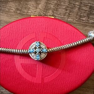 Pandora Silver charm with Blue Accents